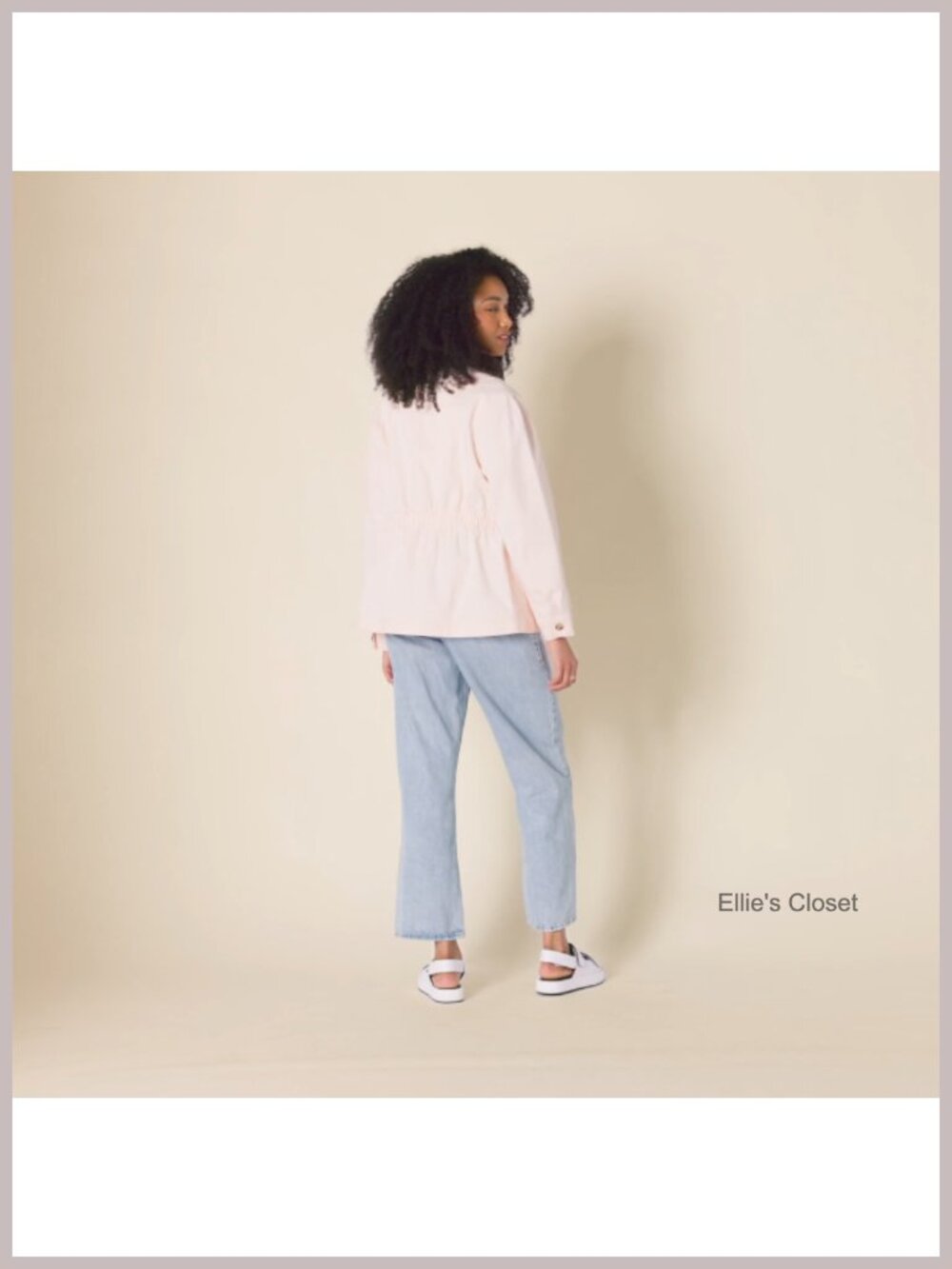 Women's Relaxed-Fit Dropped Shoulder Cotton Twill Jacket - Picture 6 of 6